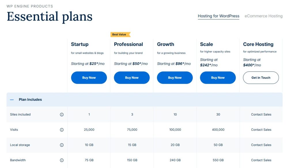 Kinsta vs WP Engine: Which Managed WordPress Host Is Right for You? 3 WP Engine Pricing